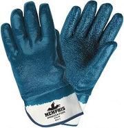 MCR Safety Gloves 9761RXL Predator Fully Coated Nitrile Men's Gloves with Safety Cuff, X-Large, 1-Pair,Blue/White