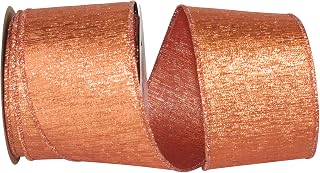 Reliant Ribbon Glitz Wired Edge Ribbon, 2-1/2 Inch X 10 Yards, Copper