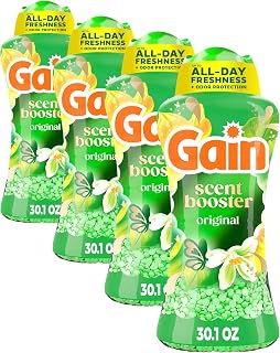 Gain In-Wash Laundry Scent Booster, Original Scent, 30.1 OZ, Fresh Extender + Odor Protection (Pack of 4)