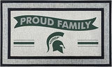 Michigan State Spartans Proud Family Doormat, Nonslip, Indoor Outdoor, 18 x 30 Inch