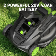 40V 17 in Electric Lawn Mower Combo with String Trimmer and Leaf Blower by Steelite – Forest Green, Model AZDG512+AZDG308-1-NEW