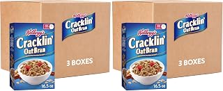 Kellogg's Cracklin' Oat Bran Breakfast Cereal, Fiber, Family Cereal, Original (Pack of 6)