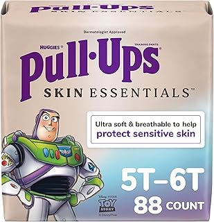 Pull-Ups Boys' Skin Essentials Potty Training Pants, Training Underwear, 5T-6T (46+ lbs), 88 Ct