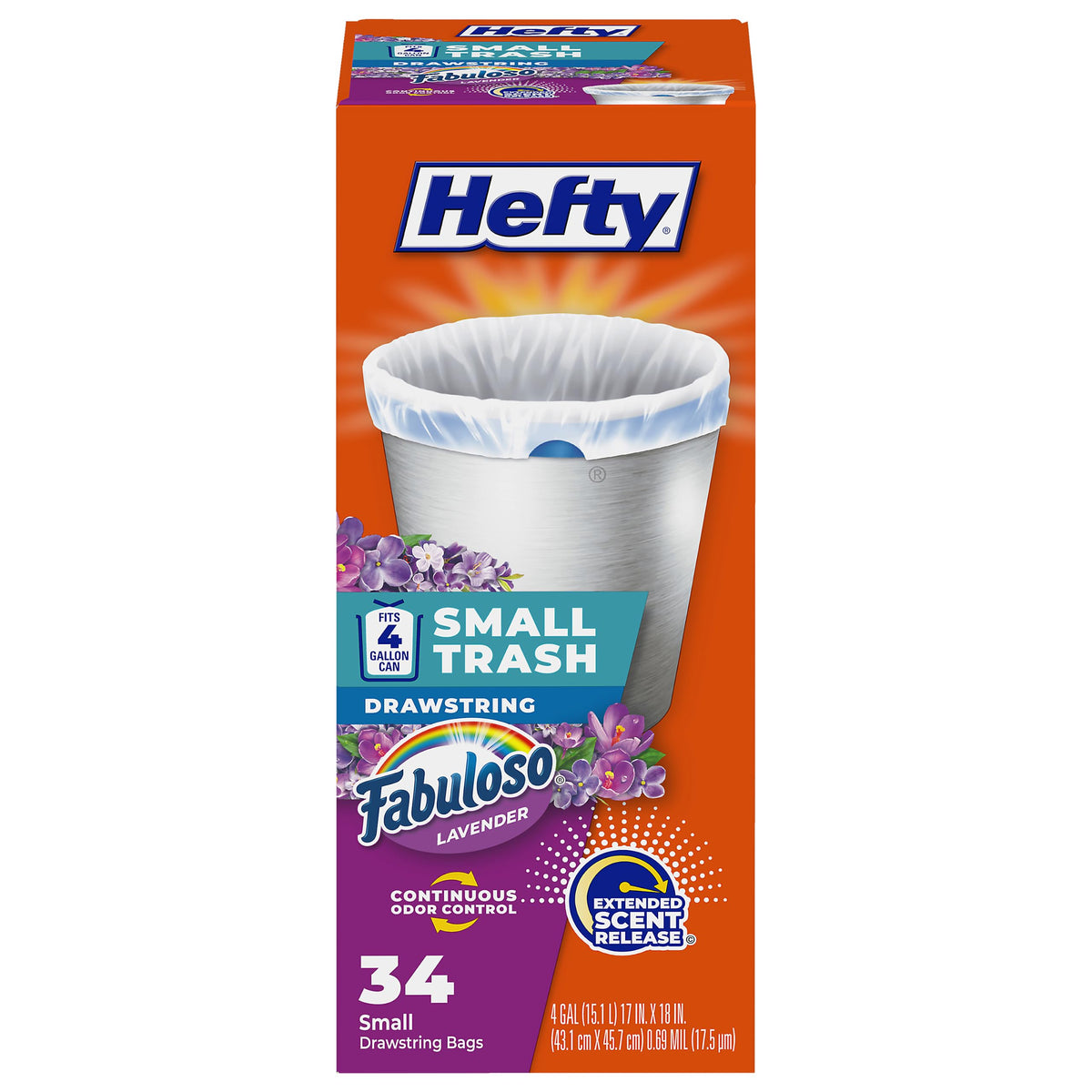 Hefty White / 34 Count (Pack of 1) / Fabuloso Trash Bags