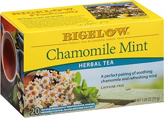 Bigelow Tea Chamomile Mint Herbal Tea, 20 Count (Pack of 6) | Caffeine Free, 120 Total Tea Bags