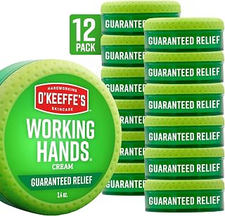 O'Keeffe's Working Hands Hand Cream for Extreme Dryness - 3.4 oz Jar (12 Pack) - Repairing Skincare for Cracked, Dry Hands