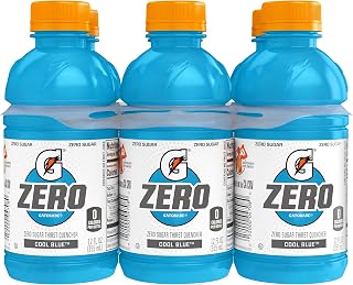 Gatorade G Zero Thirst Quencher, Cool Blue, 12oz Bottles (6 Pack)