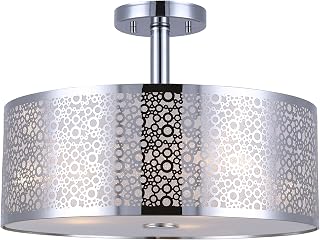 Canarm ISF543A03CH Piera 3-Light Semi-Flush Mount with Crystal, Chrome, 15.75 inch
