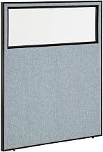 Global Industrial 48-1/4"W x 60" H Office Partition Panel with Partial Window, Blue