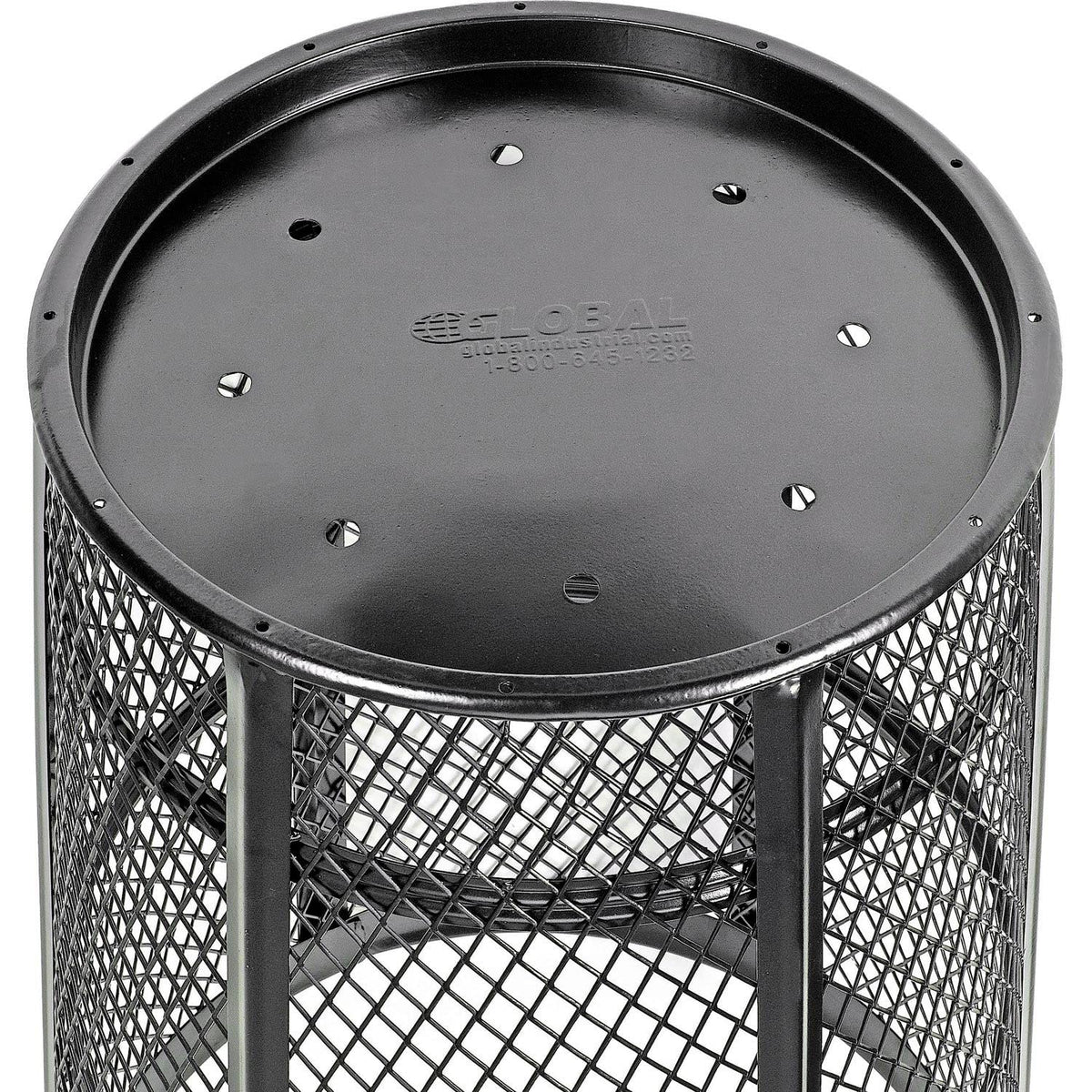 Outdoor Metal Trash Container Black by Global Industrial – Steel, Black, Model 237634BK