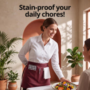 Server Waist Aprons 4 Pack Short 3 Pockets Men Women Burgundy by Utopia Wear – 24x12 Inches (Pack of 4), Polyester, Burgundy, Model UK0963