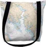 Betsy Drake TY12233LTM 16 x 16 in. Leonardtown Maryland Nautical Map Tote Bag - Medium