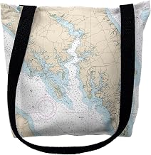 Betsy Drake TY12233LTM 16 x 16 in. Leonardtown Maryland Nautical Map Tote Bag - Medium