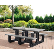 Outdoor 6' Rectangular Picnic Table by Global Industrial – Recycled Plastic, Grey, Model 271677GY