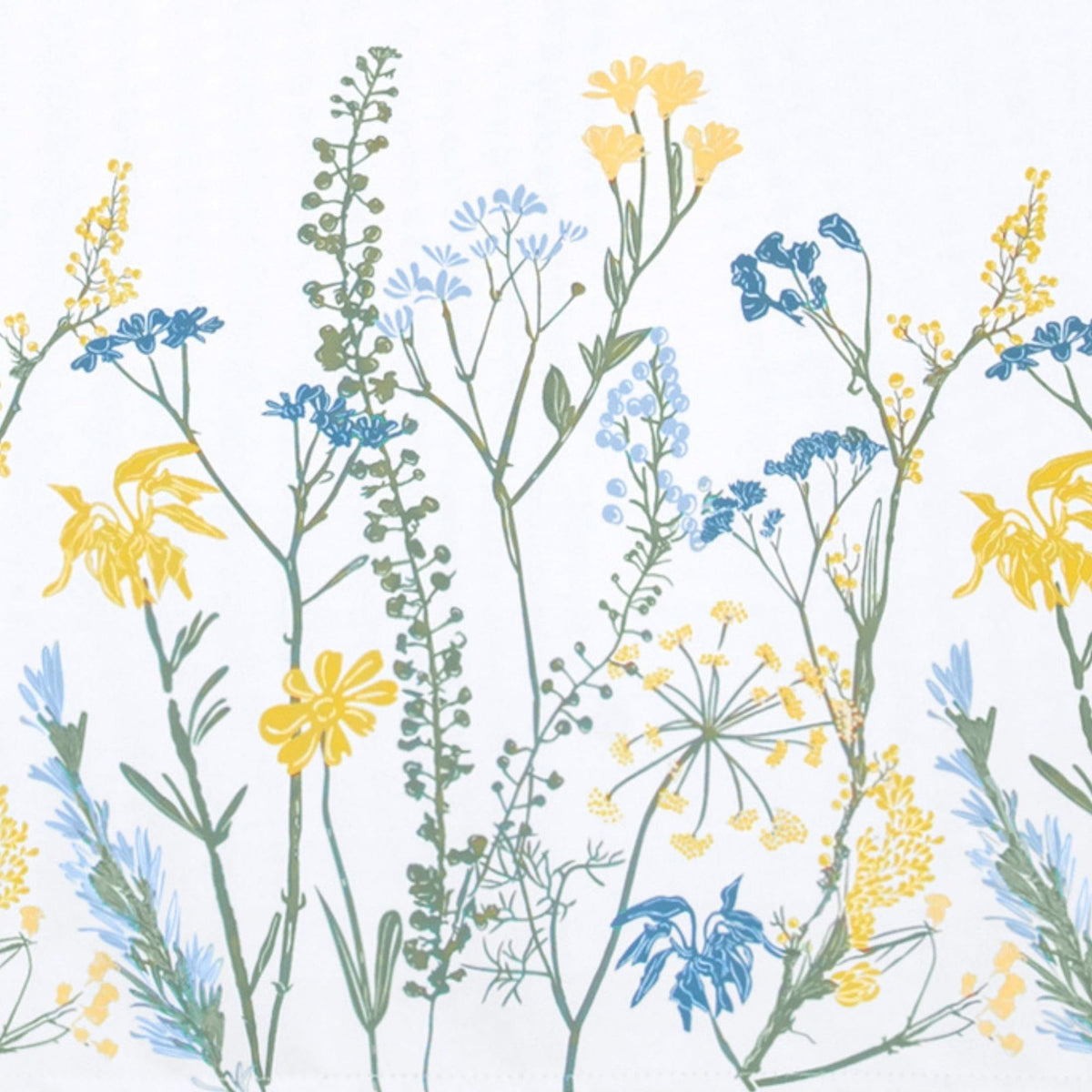 Wildflowers Border Tablecloth by Lenox – 84" x 60" (Rectangular), Polyester, Blue