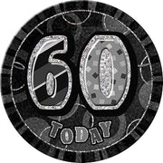 Unique Party 55287-6" Glitz Black Giant 60th Birthday Badge