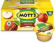 Mott's Cinnamon Applesauce, 4 Oz Cups, 18 Count, No Artificial Flavors, Good Source Of Vitamin C, Nutritious Option For The Whole Family