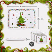 Havawish Christmas Tree Platters, 15.2 x 11 Inch Melamine Set, Multicolor