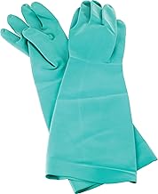 San Jamar Nitrile Dishwashing Gloves, Professional Grade, Small | Temperature safe up to 185°F with flexible nitrile, textured grip, cotton lining and elbow-length splash coverage