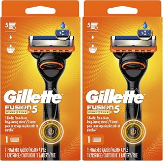 Fusion5 Power Razor for Men, 1 Gillette Power Razor Handle + 1 Blade Refill, (Pack of 2)