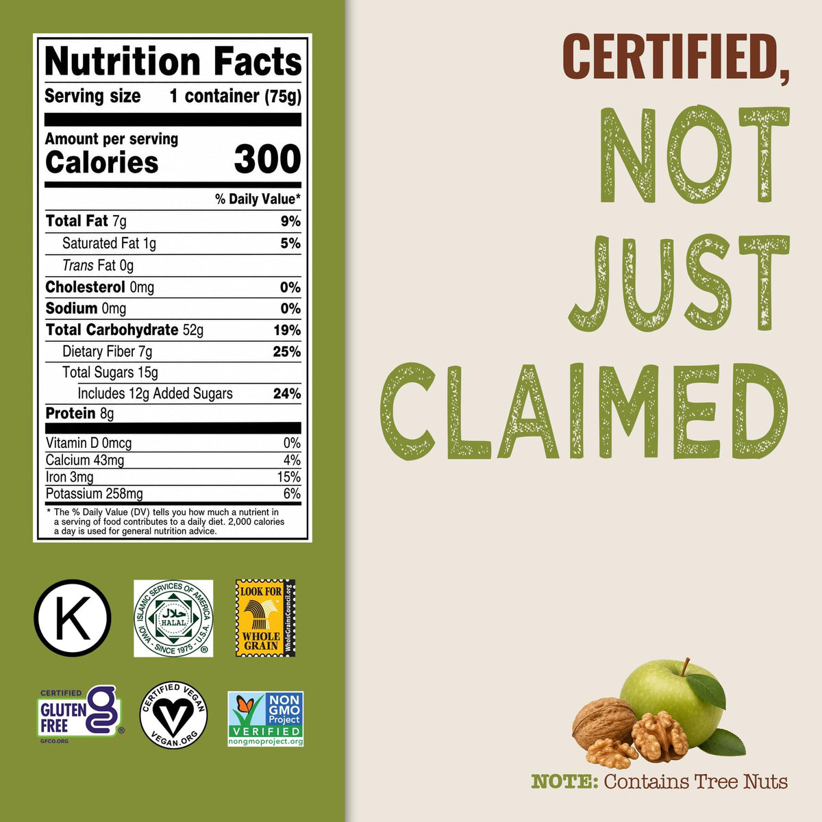 Modern Oats Apple Walnut / 2.6 Ounce (Pack of 12) / 12 Breakfast Foods