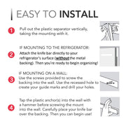 10 Inch Magnetic Knife Holder for Refrigerator by Modern Innovations – 10 Inch, Stainless Steel, Silver, Model 1008