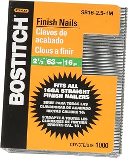 Bostitch Finish Nails, Bright, 2-1/2-Inch, 16GA, 1000-Pack (SB16-2.5-1M)