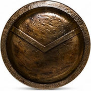 Spartan Warrior Shield Decor 24 Inches– Round Bronze Medieval Style Wall Plaque, Ancient Greek Shield Replica for Living Room
