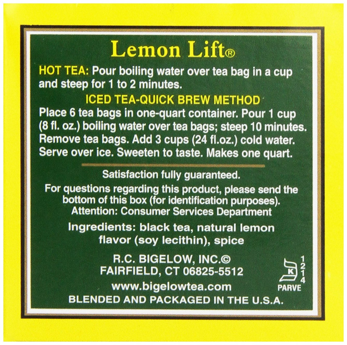 Bigelow Tea Lemon Lift / 20 Count (Pack of 2) / 1 Herbal