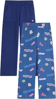 Champion Girl's Regular Fit 2 Pack Wide Leg Fleece Sweatpants