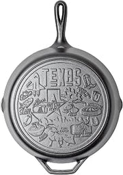 Lodge Pre-Seasoned Cast Iron Skillet, 12 Inches, Texas