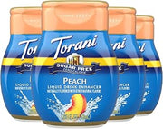 Torani Sugar Free Peach Liquid Drink Enhancer, Water Flavoring 4-Pack, 1.62 Oz Ea