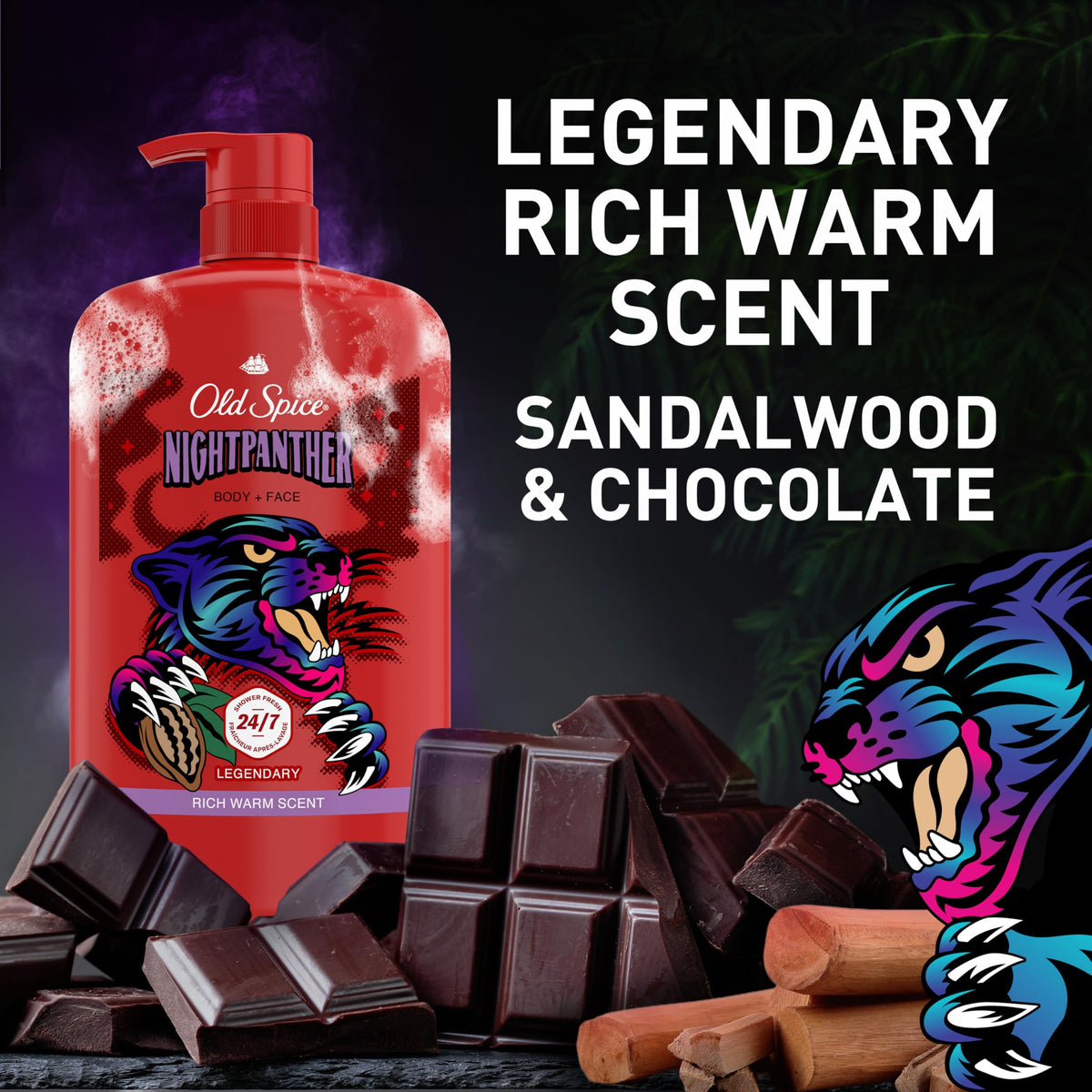 Old Spice NightPanther / 33.4 Fl Oz (Pack of 1) / Red Body Washes