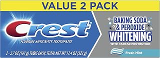 Crest Cavity & Tartar Protection Toothpaste, Whitening Baking Soda & Peroxide,5.7 Ounce (Pack of 2)