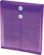 SMEAD Letter Size Plastic Envelopes, 8.5 x 11 String Tie File, Purple | Five acid free poly envelopes in purple, so a subject files by color. Expands 1.25 in to hold 200 sheets.
