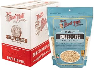 Bob's Red Mill Instant Rolled Oats, 16oz (Pack of 4) - Non GMO, Whole Grain, Vegan, Kosher