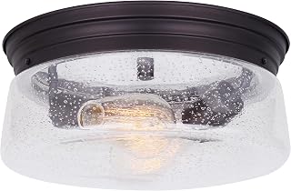 Canarm IFM623A12ORB Mill 2 Lt Flush Mount Seeded Glass, Oil Rubbed Bronze