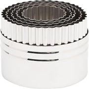 Ateco Double Sided Small Round Cutters in Graduated Sizes, Fluted & Plain Edges, Stainless Steel, 5 Pc Set