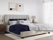 Modus Furniture Upholstered Platform Bed, Madera - Putty, King (U.S. Standard)