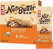 CLIF Bar CLIF Nut Butter Bar - Peanut Butter - Energy Snack Bars - Non-GMO - USDA Organic - Plant Based - Low Glycemic - 1.76 oz. (5 Pack)