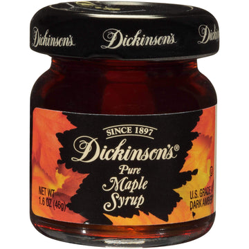 Dickinson Maple Syrup - 72 Miniature Glass Bottles by Poiget – 1.6 oz, Pack of 72