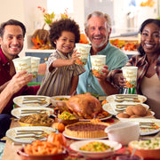 Pajean Thanksgiving Dinnerware Set, 350 Pieces, Gold Pumpkin