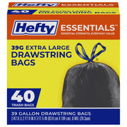 Hefty Extra Large (39 Gallon ) / 40 Count (Pack of 1) / Black Trash Bags
