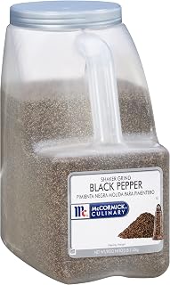 McCormick Culinary Shaker Grind Black Pepper, 5 lb - One 5 Pound Container of Bulk Black Pepper for Restaurant Use, Great on Salads, Meats, Vegetables and More
