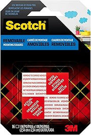 Scotch Removable Double-Sided Mounting Squares, 36 Pre-Cut Foam Squares, 0.45 in. x 0.45 in., Removes Easily Without Leaving Any Residue, Photo-Safe, Mess-Free Application (108AMS-SML-36)