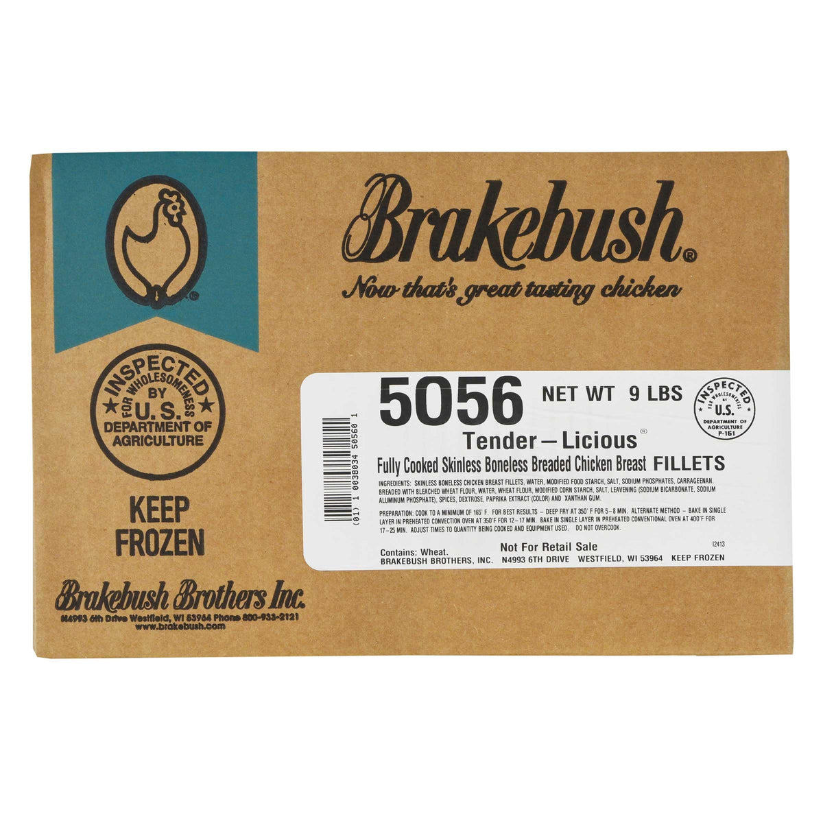 Tender Licious Original Breaded Chicken Breast Fillet by Brakebush – Commercial Grade