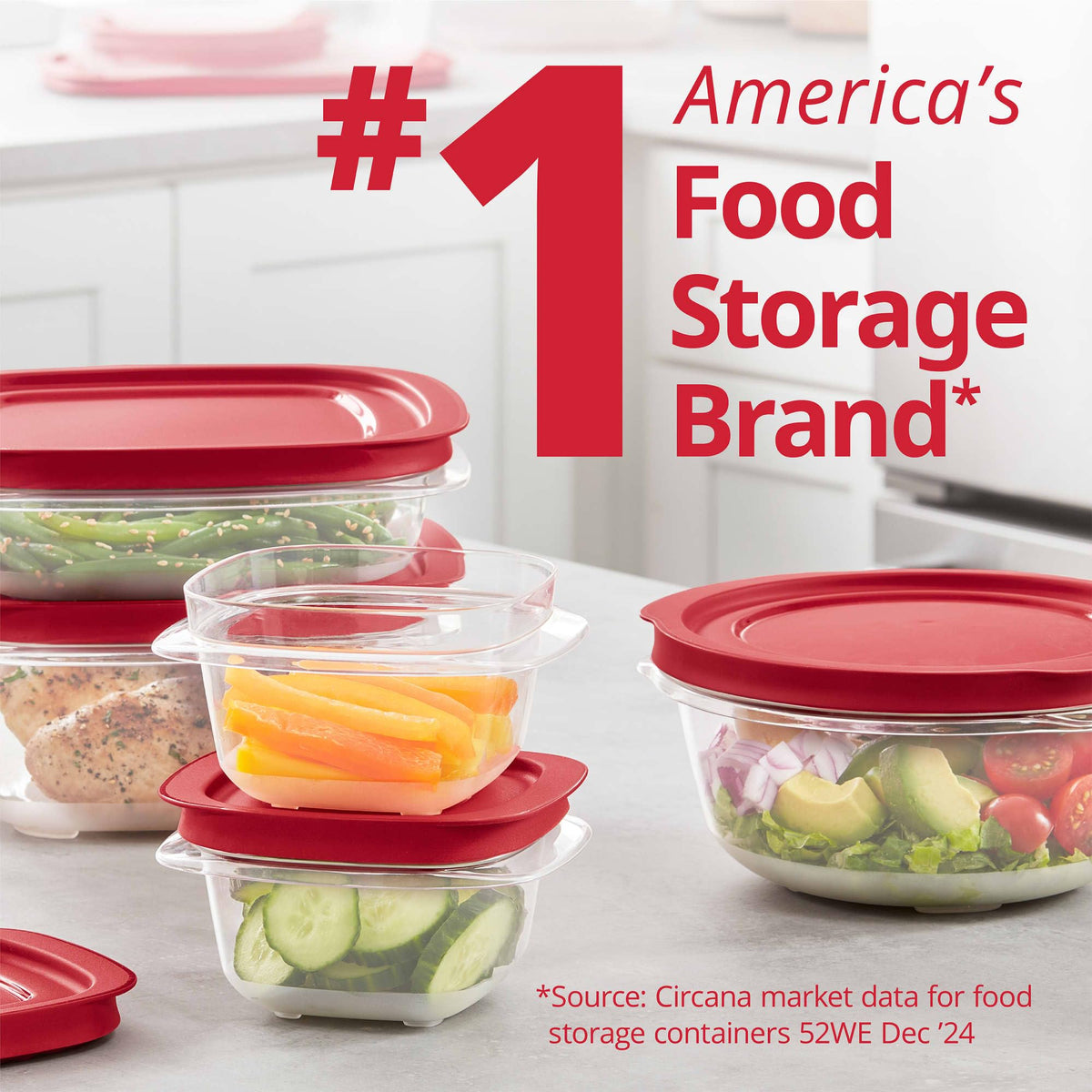 EasyStore Large Containers by Rubbermaid – 18-Piece, 14.9 cups, Plastic, Easy Store, Pack of 9