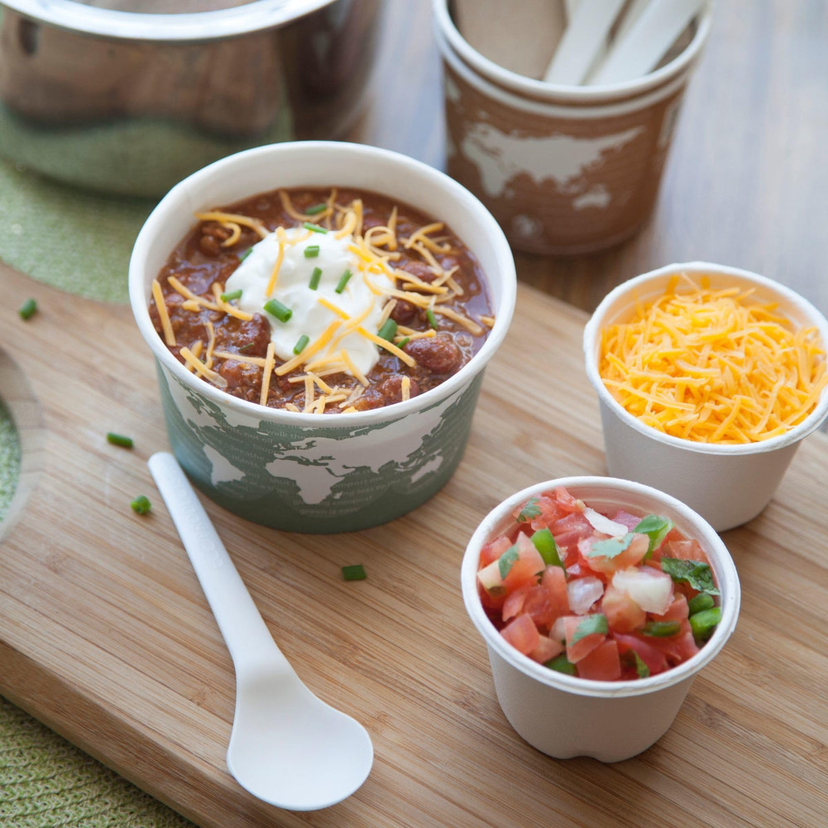 ECO PRODUCTS Compostable 12oz Lined Paper Food Bowls – Case of 500, Renewable Disposable Round Containers, Plant-Based PLA Lined, World Art, Lids Available, ASTM Compliant, BPI-Certified