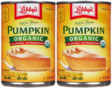 Canned Organic Pumpkin-15 Oz-2 Pack by Libby's – 15.0 Ounce (Pack of 2), Pack of 2, Model 039000604840B