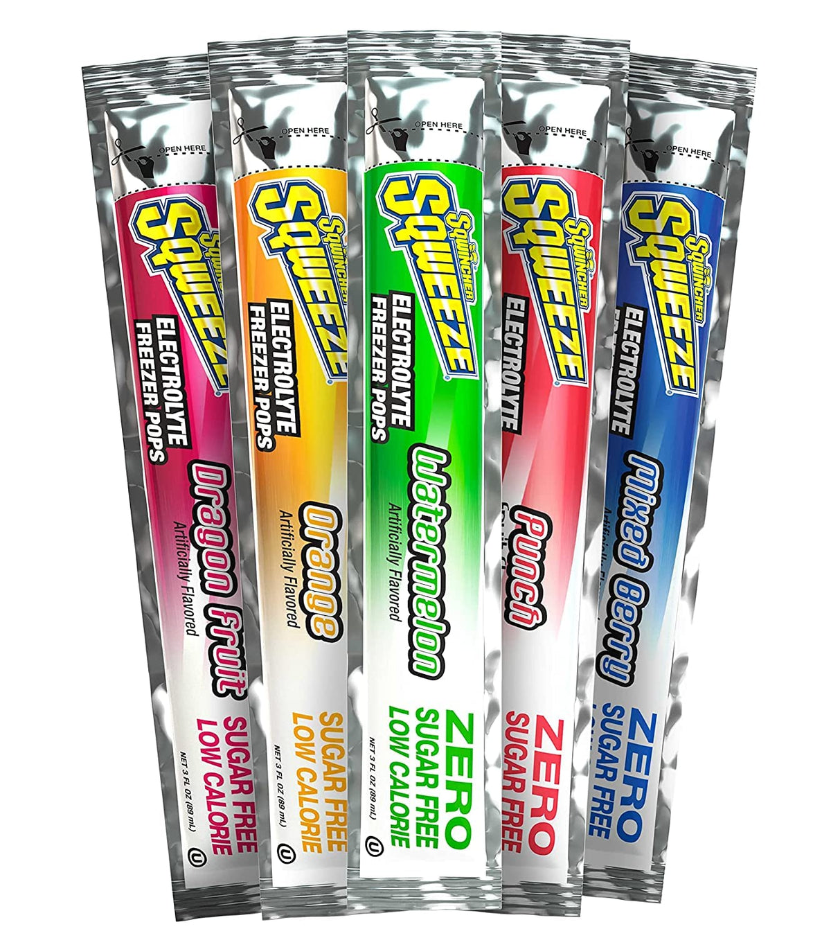 Zero Sugar Hydration Bundle with Lemonade Drink Mix (50 Pack) and Assorted Flavor Freezer Pops (50 Count) by Sqwincher – 0.11 Ounce (Pack of 50), 10 Count (Pack of 5)